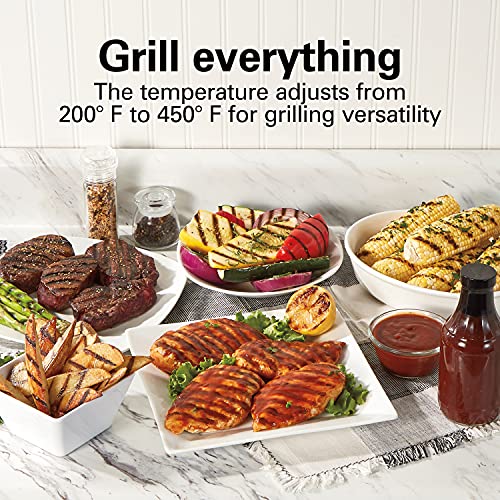 Electric Searing Grill with Viewing Window, Adjustable Temperature