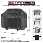 Heavy Duty Waterproof BBQ Grill Cover, 65-Inch