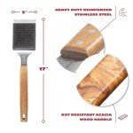 BBQ-Aid Grill Brush and Scraper with Wooden Handle