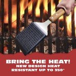 BBQ-Aid Grill Brush and Scraper with Wooden Handle