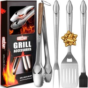 BBQ Tools Set - 18-Inch Stainless Grill Accessories