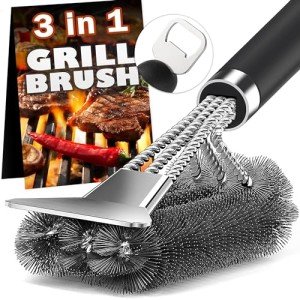 TNTOR Adjustable 18" Grill Brush with Scraper
