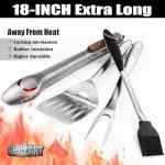 BBQ Tools Set - 18-Inch Stainless Grill Accessories
