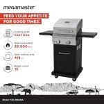 Megamaster 2-Burner Propane Grill with Side Tables