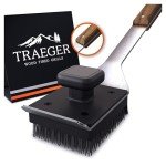 Traeger BBQ Cleaning Brush with Teak Wood Handle