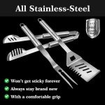 GRILLART 3-Piece BBQ Tool Set with Gloves