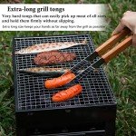 Wooded BBQ Accessories Set - Stainless Steel Tools