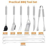11-Piece Stainless Steel BBQ Grill Tool Set