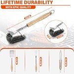TIVOLI 4PC BBQ Tools Set with Wood Handles