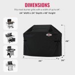 Heavy-Duty Waterproof BBQ Grill Cover - Black