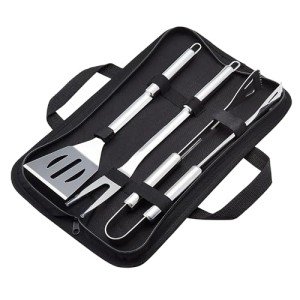 4-Piece Stainless Steel BBQ Tool Set