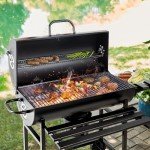 Flamaker Barrel Charcoal Grill with Racks and Thermometer