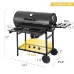 Flamaker Barrel Charcoal Grill with Racks and Thermometer