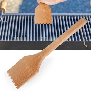 Wooden Grill Scraper with Long Handle for BBQ