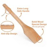 Wooden Grill Scraper with Long Handle for BBQ