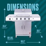 Charbroil 4-Burner Propane Gas Grill with Side Burner