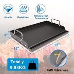 Large Nonstick Cast Iron Griddle for Gas Grills