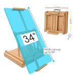 MEEDEN Studio Sketchbox Table Easel with Metal Lined Drawer - Adjustable Solid Beech Wood Tabletop Easel & Sketchbox Artist Easel with Storage, for Studio or Plein Air - Holds canvases up to 34" high