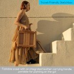 MEEDEN Studio Sketchbox Table Easel with Metal Lined Drawer - Adjustable Solid Beech Wood Tabletop Easel & Sketchbox Artist Easel with Storage, for Studio or Plein Air - Holds canvases up to 34" high