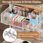 5-Tier Craft Organizer Cart with Wheels,Storage Cart with Drawers,Lockable Wheels Rolling Utility Cart,Makeup Cart with DIY Divider,Office Supply Organizer Cart,Ideal for Studio,Office,Bedroom,White