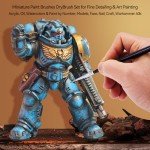 PANDAFLY Detail Paint Brushes Set, 15pcs Miniature Brushes for Fine Detailing & Art Painting - Acrylic, Oil, Watercolors & Paint by Number, Models, Face, Nail, Craft, Warhammer 40k