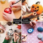 PANDAFLY Detail Paint Brushes Set, 15pcs Miniature Brushes for Fine Detailing & Art Painting - Acrylic, Oil, Watercolors & Paint by Number, Models, Face, Nail, Craft, Warhammer 40k