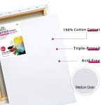 PHOENIX Stretched Canvas for Painting 12x16 Inch/6 Value Pack, 8 Oz Triple Primed 5/8 Inch Profile 100% Cotton White Blank Canvas, Artist Framed Canvas for Oil Acrylic & Pouring Art