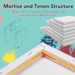 14 Packs Stretched Canvas for Painting, MultiSize 12x16, 10x12, 8x10, 5x7, 8x8, 6x6, 4x4 (2 of Each), Primed Blank Canvas for Oil, Acrylic Paint,for Beginner, Artist.