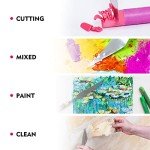 CONDA Palette Knife Painting Stainless Steel Spatula Palette Knife Oil Paint Metal Knives Wood Handle (Red 5 Piece)