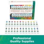 XXL Oil Paint Set - 24 Paints, 25 Brushes, 1 Canvas, and Art Palette - Oil Painting Supplies for Kids and Adults, Paint Supplies