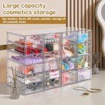 VZKAH Acrylic Organizer with Drawers | 20 Drawers 4 Sets | Desk Organizer and Storage, Clear Makeup Organizer, For Office/Art Supply/Craft Storage and Organization
