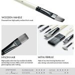 ARTIFY Paint Brush Set, 10 Pieces Paint Brushes for Acrylic Painting with case, Nylon Hair Brushes for Acrylic, Watercolor, Oil and Gouache Painting, White