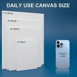 Artkey Canvases for Painting 8 x 10 Inch 10 - Pack, 5/8" Profile Stretched Canvas - 10 oz Primed, 100% Cotton White Blank Canvas - Art Paint Canvases for Acrylic Oil Paint