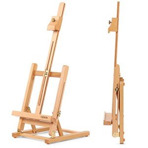 VISWIN 25"H Basic Tabletop H-Frame Easel, Hold Canvas up to 16", Adjustable Sturdy Beech Wood Desktop Art Easel, Portable Painting & Display Table Easel Stand for Adults, Beginners, Artists