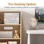 Lifewit 4 Pack Plastic Multi-Purpose Storage Box with Latching Lids, Clear A4, 8.5" x 11" Letter Size Paper Storage, Storage Containers for Board Game, Craft, Document, Magazine, Art Supplies