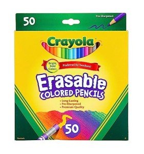 Crayola Erasable Colored Pencils (50ct), Bulk Colored Pencil Set, Pencils for Adult Coloring Books, Holiday Gift for Teens, 6+ [Amazon Exclusive]