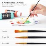 Shuttle Art 25 Colors Acrylic Paint Set, 2oz/60ml Bottles, Rich Pigmented Acrylic Paints for Artists, Beginners, Kids, Painting on Canvas Rocks Wood