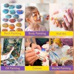 Acrylic Paint Brush Set, (20 Packs /200 pcs) Nylon Hair Brushes for Oil and Watercolor, Perfect Suit of Art Painting, Best Present for Painting, Blue