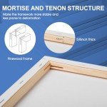 FUMILE Stretched Canvas for Painting, 24 Pack 8x10 Inch Canvases for Painting-5/8 in Profile Primed White Blank Painting Canvas Value Pack for Oil & Acrylic Paint