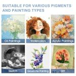 FUMILE Stretched Canvas for Painting, 24 Pack 8x10 Inch Canvases for Painting-5/8 in Profile Primed White Blank Painting Canvas Value Pack for Oil & Acrylic Paint