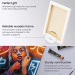 ARTEZA Stretched Canvas, 8 x 10 Inches, Pack of 12, Blank White Canvas for Painting for Acrylic, Oil and Gouache Paints