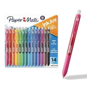 Paper Mate InkJoy Gel Pens, Medium Point, Assorted Colors, Set of 14