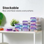 IRIS USA 2.7 Qt. Small Plastic Storage Bins with Lids, 10 Pack, Art and Craft Supply Storage Organizers, Office Supply Flat Storage Container, Stackable Clear Storage Box, Secure Latch, Clear/Violet
