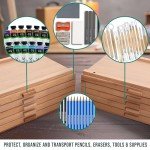 U.S. Art Supply Mega 10-Drawer Stackable Artist Wood Pastel, Pen, Marker Storage Box - Elm Hardwood Construction, 5 Compartments per Drawer - Ideal for Pastels, Pens, Pencils, Charcoal, Blending Tools