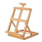 MEEDEN Heavy-Duty Tabletop Studio H-Frame Wooden Easel- Solid Beech Wood Adjustable Artists Desktop Wood Easel Table for Artist, Beginners & Teens- Holds Canvas Art up to 23" High