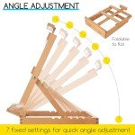 MEEDEN Heavy-Duty Tabletop Studio H-Frame Wooden Easel- Solid Beech Wood Adjustable Artists Desktop Wood Easel Table for Artist, Beginners & Teens- Holds Canvas Art up to 23" High