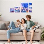 Halobios 6 Packs Stretched Canvases for Painting with 4x4 Inch, 6x6 Inch, 8x8 Inch, 11x14 Inch, Painting Canvases for Acrylics,Oils & Other Media, 5/8 Inch Profile 100% Cotton Artist Framed Canvas