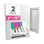 ArtSkills Stretched Canvases for Painting, 8x10 Canvas Painting Supplies for Artists, Blank Canvas Pack, 2-Pack