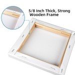 idoobi Stretched Canvases for Painting 2 Pack 24x36 100% Cotton Large Canvas Boards for Painting, White Painting Canvas for Oil, Acrylic Paint & Other Painting Media