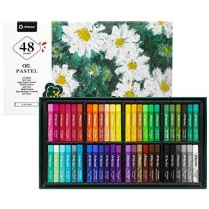 Artecho Soft Pastels Set of 48 Colors - Art Painting, Drawing, Blending - Oil Crayons Art Supplies for Artists, Beginners, Students, Teachers (10 x 70 mm)